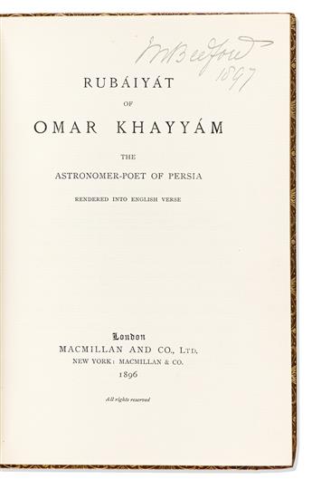 Russell, Mary du Caurroy, Duchess of Bedford (1865-1937) Rubaiyat of Omar Khayyam, her copy.